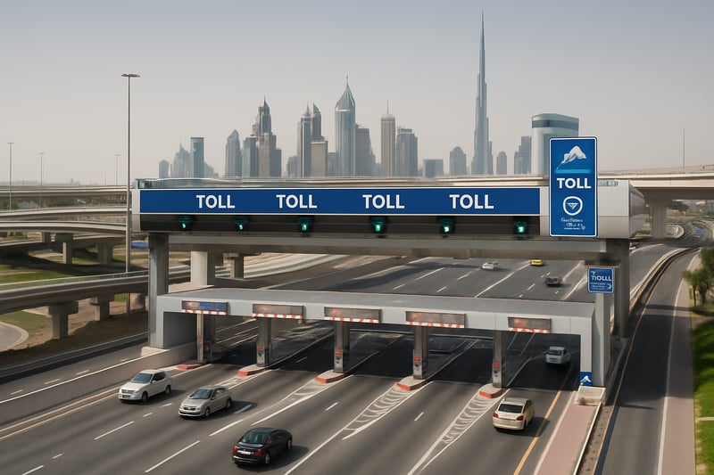 Efficient toll road system in Dubai with modern infrastructure