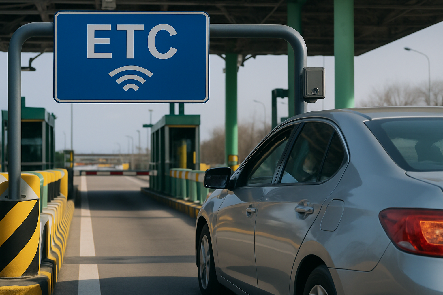 Electronic toll payment system in use
